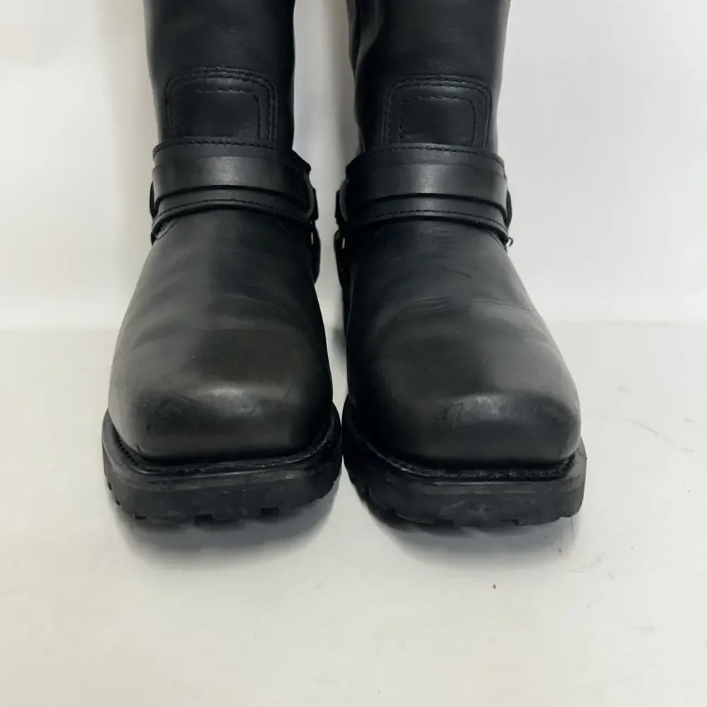 Vintage Harley-Davidson Motorcycle Flame Logo Boots “Black”